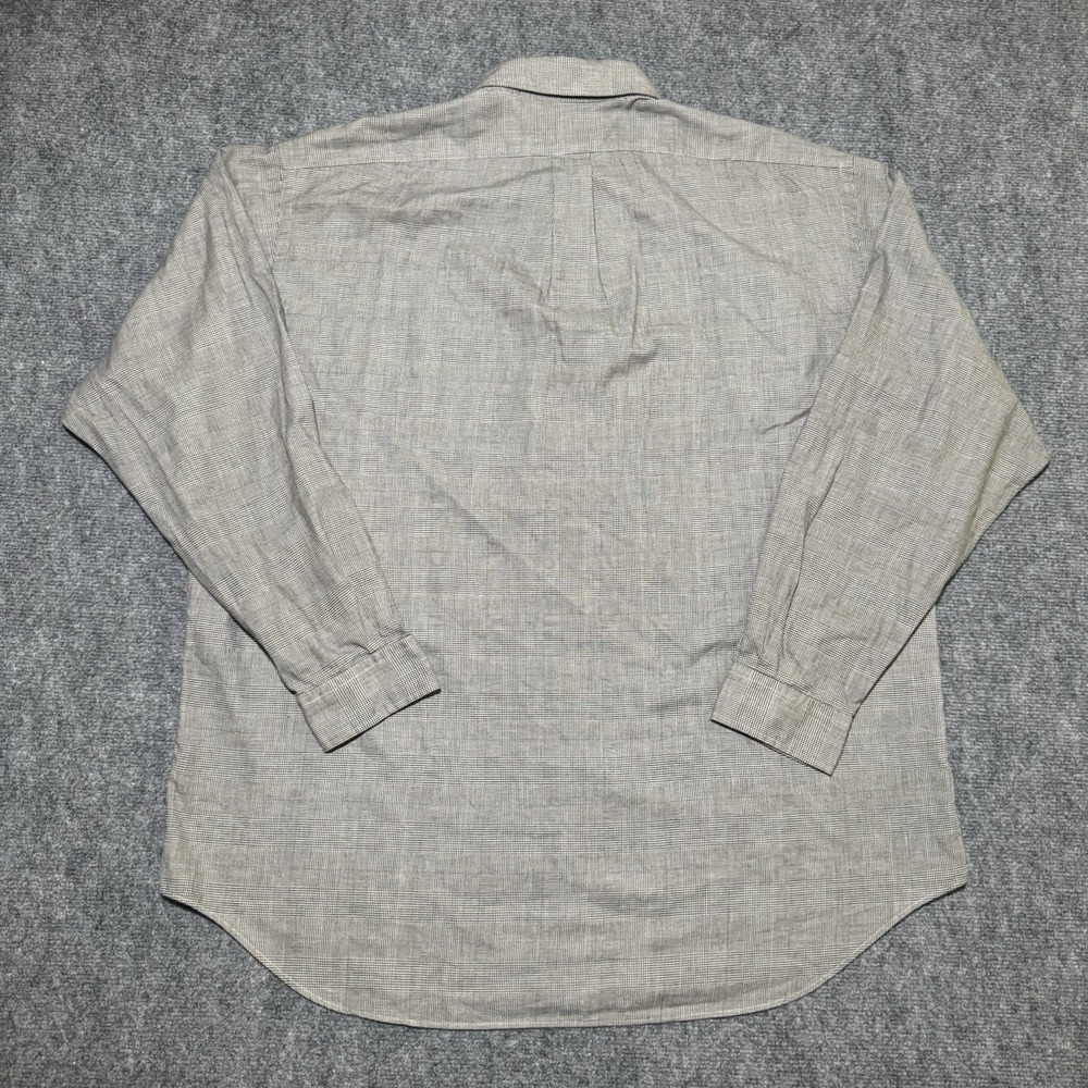 VTG Polo Ralph Lauren Blake Long Sleeve Button Down Shirt Glen Check Men XL Gray - Picture 9 of 12